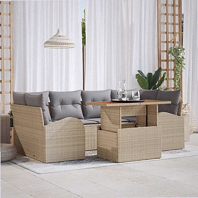 Garten-Sofa-Set mit Kissen 7 stk. Gartenmöbel Outdoor Loungeset Living vidaXL