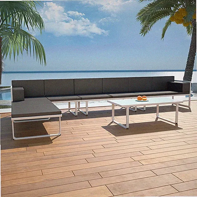 Garten Sofagarnitur 17-tlg. Textilene Aluminium Alu Lounge Gartenmöbel vidaXL