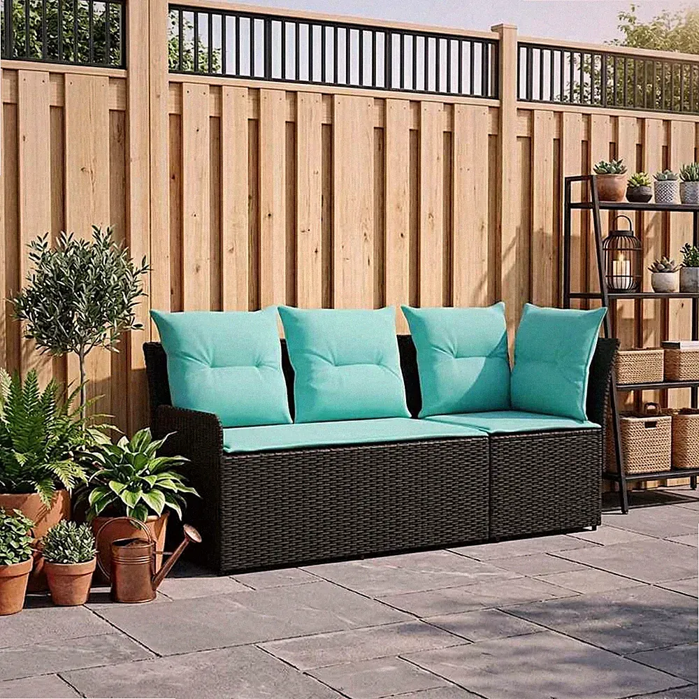 Garten Sofagarnitur mit Kissen Lounge Sofa Set Terrasse Sitzgruppe Gartenmöbel