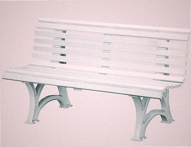 Gartenbank 3-Sitzer Kunststoff weiß 150cm wetterfest Sitzbank Helgoland