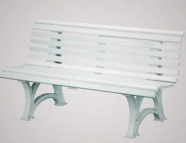Gartenbank 3-Sitzer Kunststoff weiß 150cm wetterfest Sitzbank Helgoland