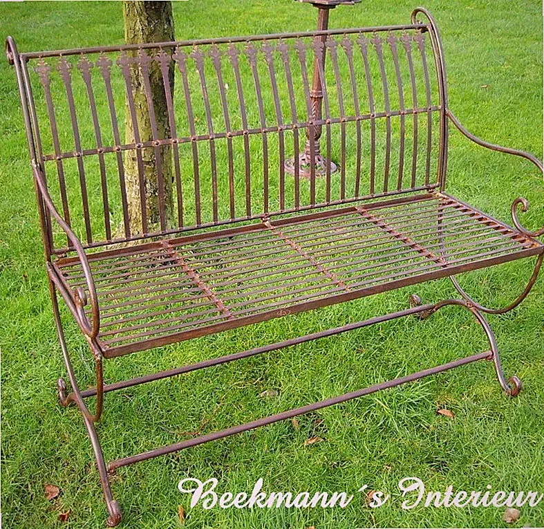 GARTENBANK ANTIK NOSTALGIE LANDHAUSSTIL NEU GARTENMÖBEL METALL PARK BANK EISEN