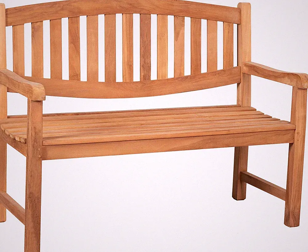 Gartenbank Bradford Teak 120 cm Sitzbank Gartenmöbel Holzbank Teakbank Parkbank