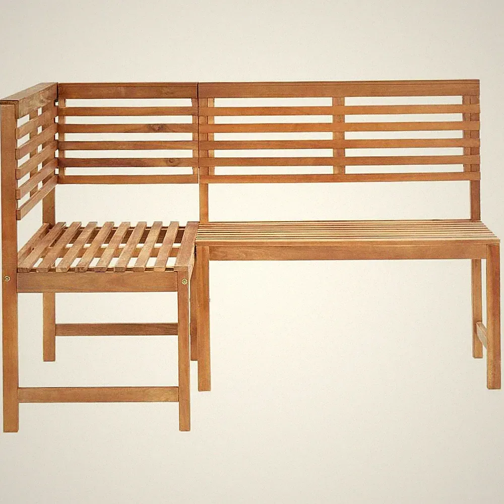 Gartenbank Eckbank Holz bank Sitzbank 140cm Massivholz Gartenmöbel Parkbank DE