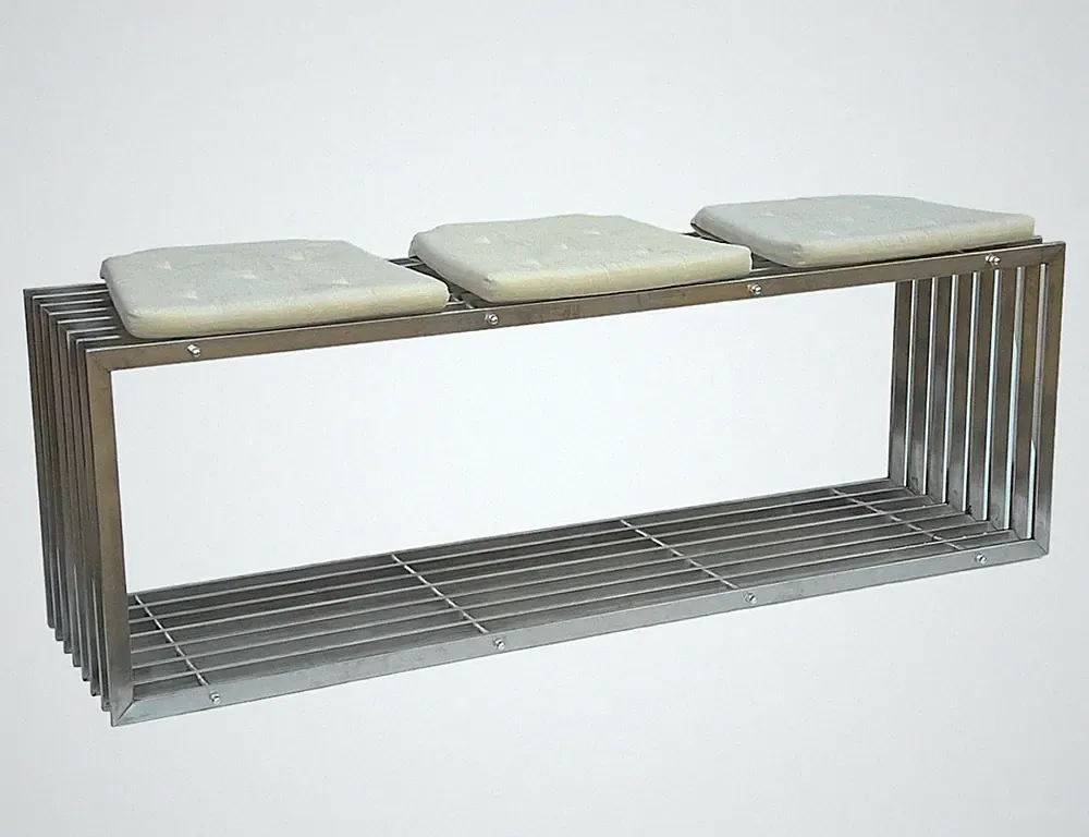 Gartenbank Edelstahl Metall Wetterfest Massiv 150 cm Sitzbank Bank Garten 96429