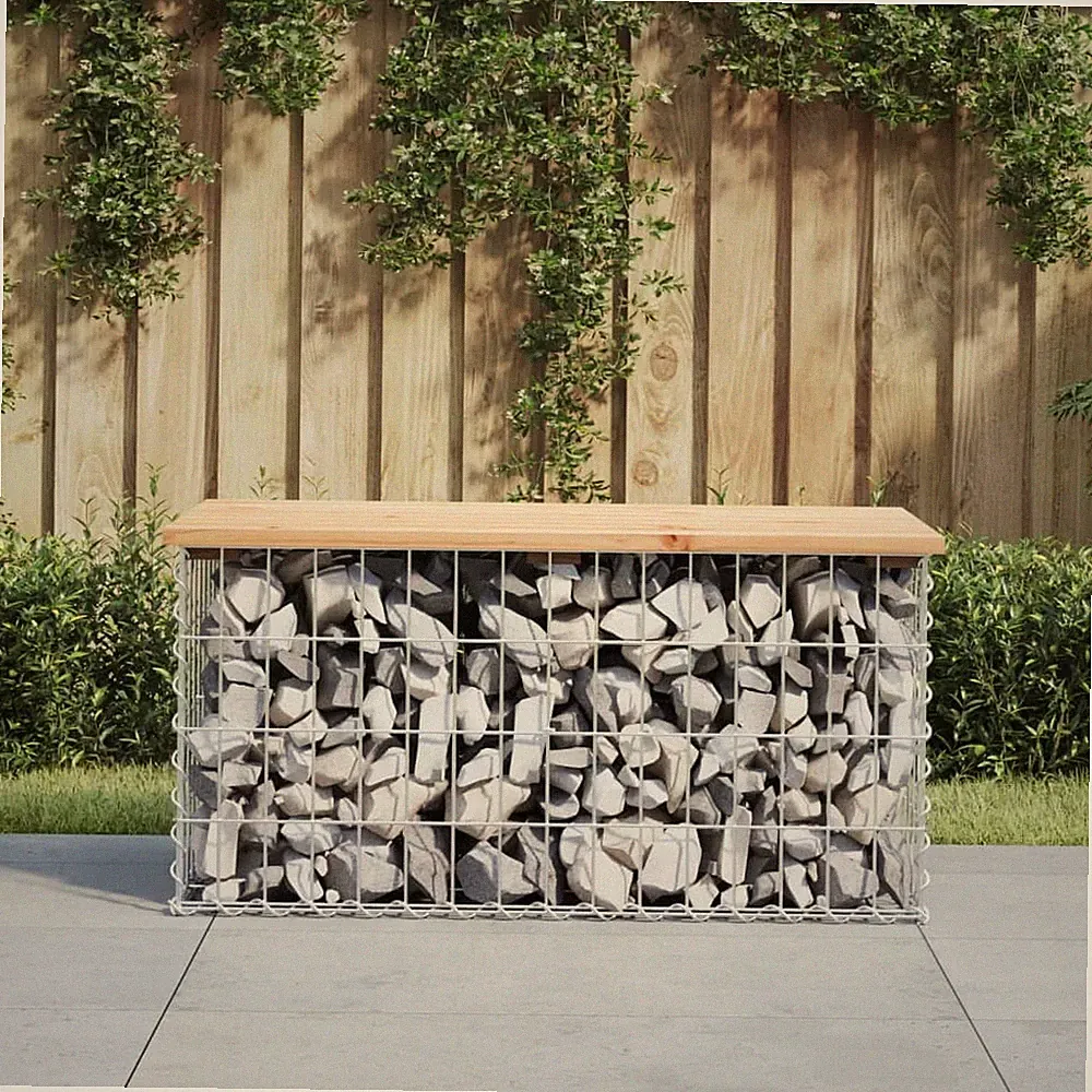 Gartenbank Gabionen Sitzbank Parkbank Bank Gartenmöbel Massivholz Kiefer vidaXL