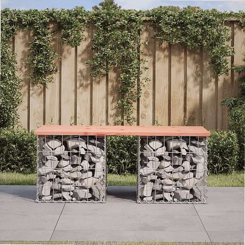 Gartenbank Gabionen Sitzbank Parkbank Bank Gartenmöbel Massivholz Kiefer vidaXL