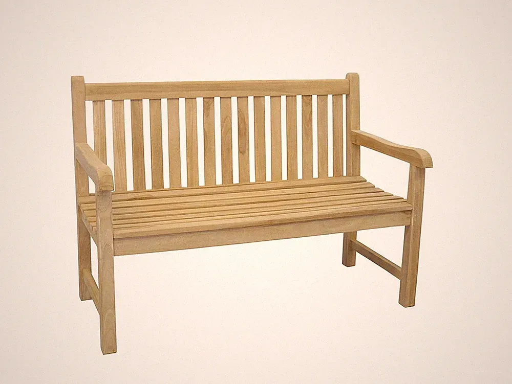 Gartenbank Gartenmöbel Sitzbank 2-Sitzer aus massiven Teak Holz 130 cm (2671)