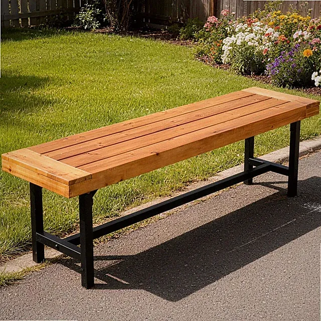 Gartenbank Holz 2-Sitzer wetterfest Outdoor Sitzbank Balkon Terrasse