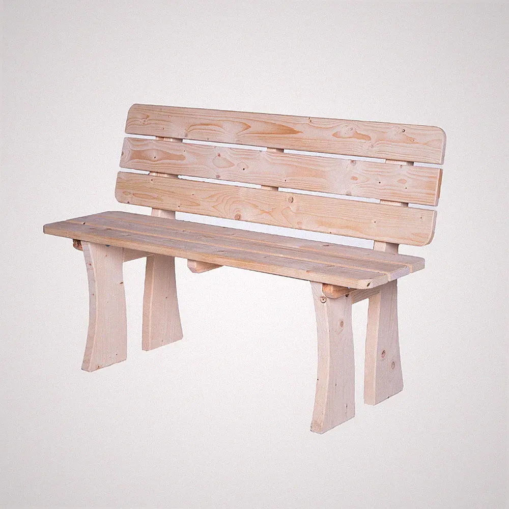 Gartenbank Holz Kiefer Naturbelassen 118 x 47 x 80 cm Holzbank Parkbank Sitzbank