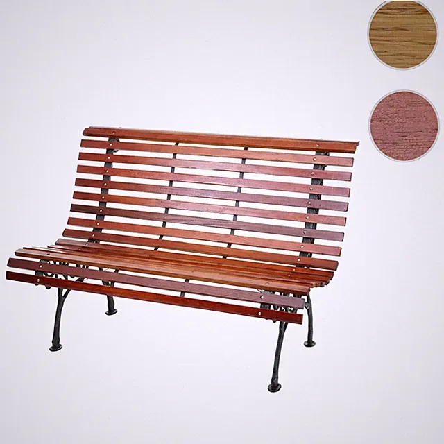 Gartenbank HWC-F97, Sitzbank Parkbank Holz-Bank, 2-Sitzer Gusseisen 122cm 22kg