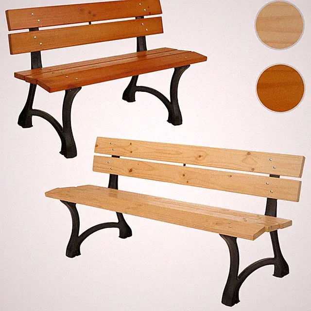 Gartenbank HWC-O20, Sitzbank Parkbank Holzbank, Gusseisen Holz Kiefer, 170/125cm