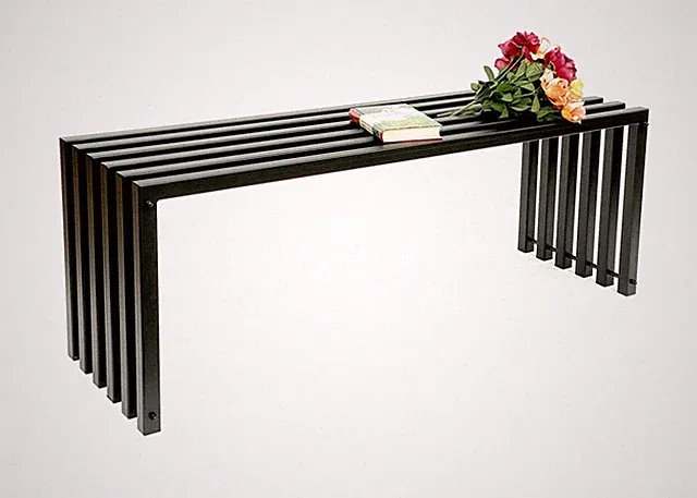 Gartenbank Metall Massiv Wetterfest Schwarz 120 cm Sitzbank Modern 96205 Design