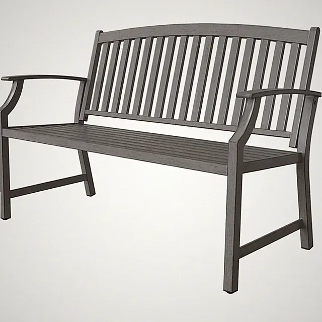 Gartenbank Metall Parkbank Sitzbank für 3 mit Rückenlehne Armlehne Grau