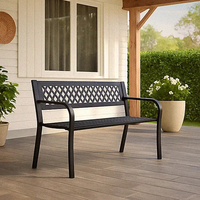 Gartenbank Metallbank Schwarz Sitzbank HTI-Living