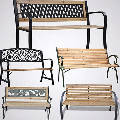 Gartenbank Parkbank Holzbank 2-Sitzer Sitzbank Gartenmöbel Metallbank Balkon Neu