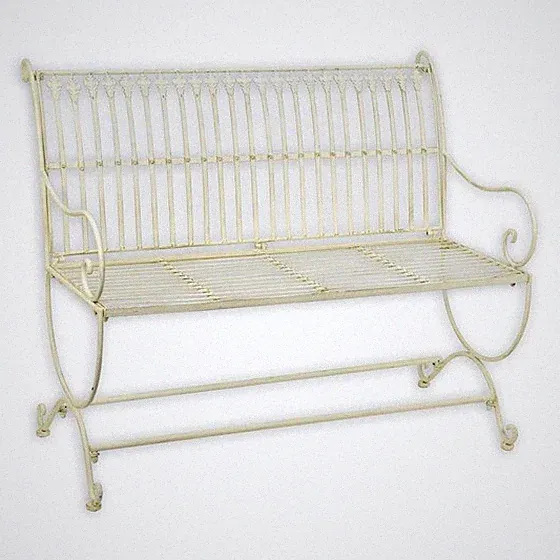 Gartenbank Parkbank Shabby Chic Eisen 103,5 cm weiß