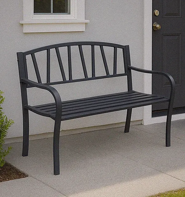 Gartenbank Parkbank Sitzbank 2 Sitzer Metall Harmony grau 240kg Tragkraft 2.Wahl