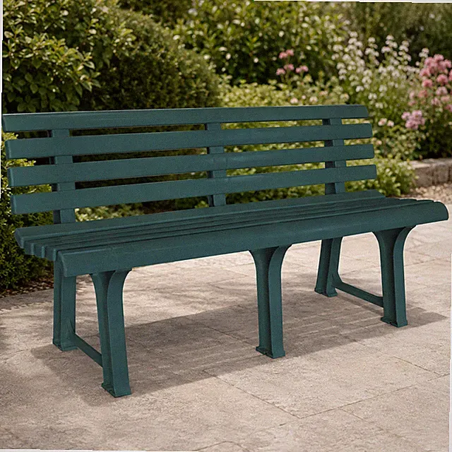 Gartenbank Parkbank Sitzbank Gartenmöbel Bank Kunststoff Grün 145,5 cm