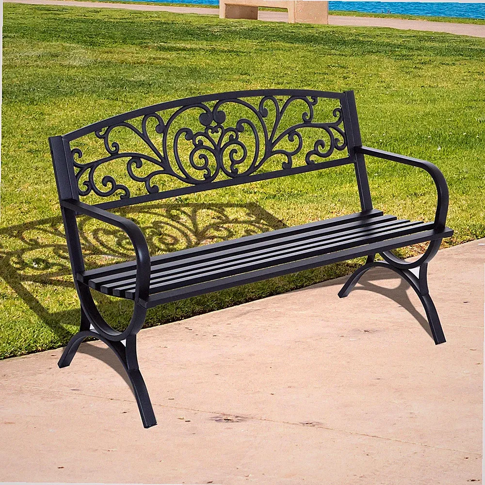 Gartenbank Sitzbank Blumenbank Metall Gartenm?bel 2-Sitzer Refurbished