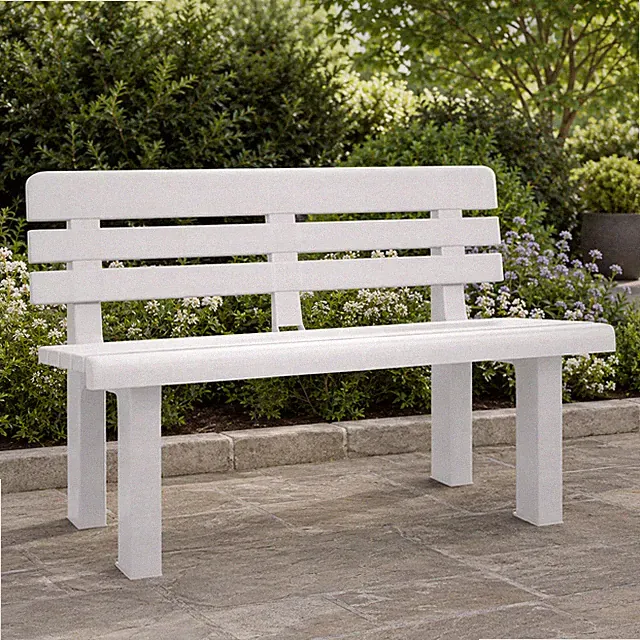 Gartenbank Sitzbank Parkbank Balkonbank Weiß Garten Terrasse Outdoor