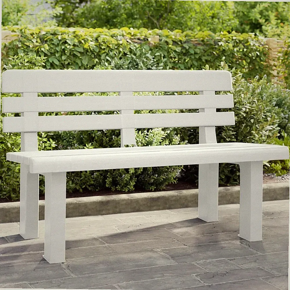Gartenbank Sitzbank Parkbank Gartenmöbel Outdoor Bank Weiß Polypropylen vidaXL