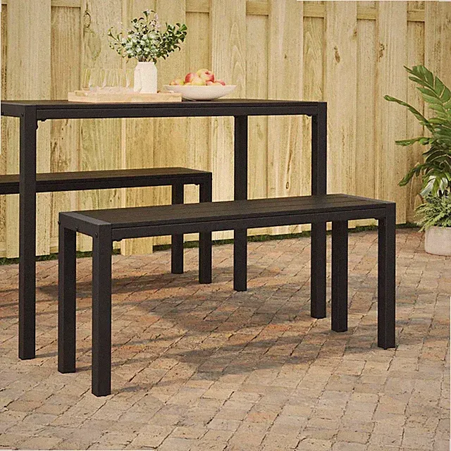 Gartenbank Stahl Outdoor-Sitzplätze Terrassenmöbel Terrassenbank Metall vidaXL