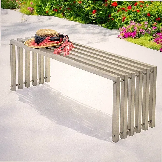 Gartenbank Wetterfest Metall Edelstahl Massiv 115cm Sitzbank Outdoor Garten Bank