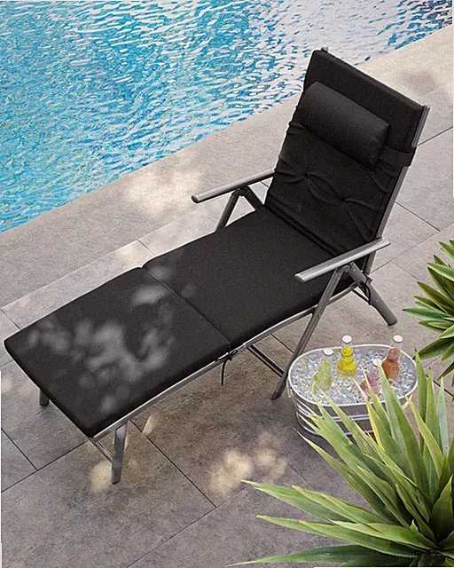 Gartenliege, 2 St., Sonnenliege, 6cm Dicker Matratze, Aluminium, atmungsaktiv