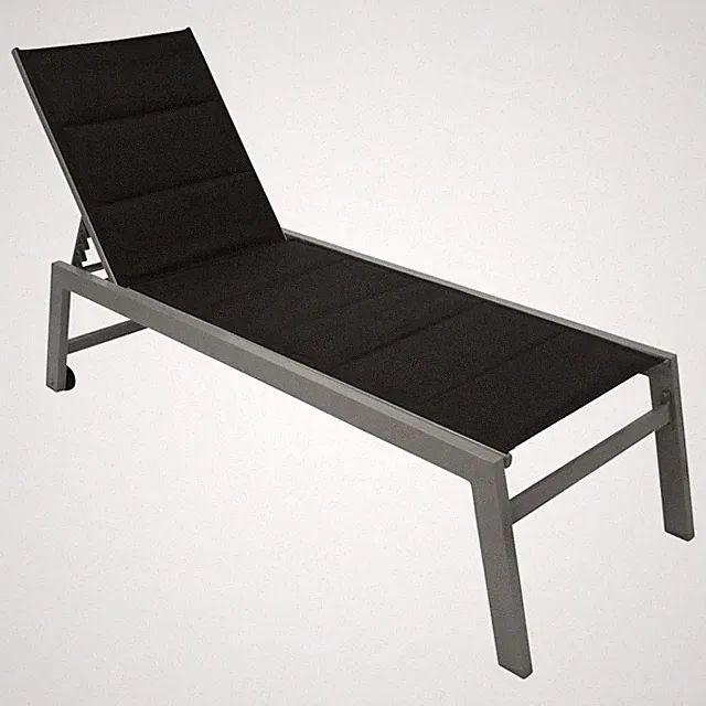 Gartenliege Aluminium Grau verstellbar extrahoch mit Rollen 199x65cm