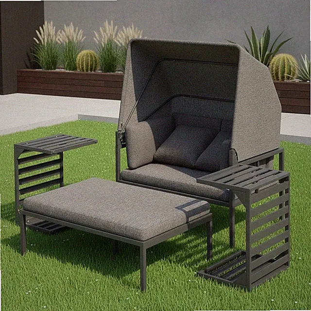 Gartenliege Aluminium Sonnenliege Strandkorb inkl. Sonnendach wetterfest ☀️