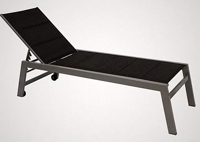 Gartenliege XL Rollenliege Sonnenliege Liege GIRONA extra hoch, Alu wetterfest