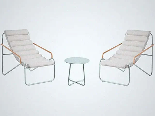 Gartenlounge Set hellbeige / mintgrün 2-Sitzer Sessel mit Tisch modern Pasto