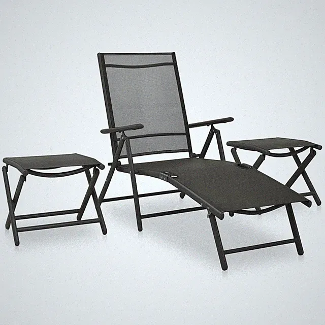 Gartenmöbel 3-tlg. Textilene Aluminium Lounge Sofa Silbern/Schwarz vidaXL