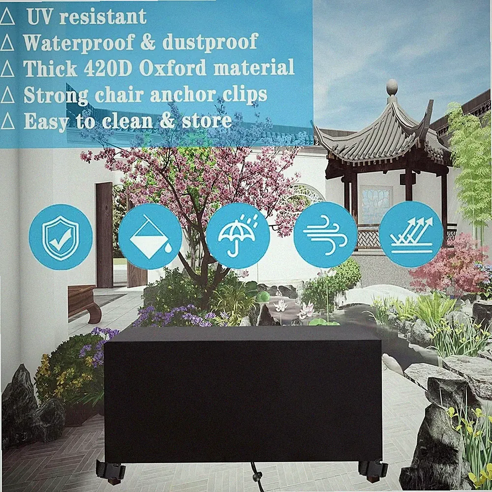 Gartenmöbel Abdeckung 420D Oxford wasserdicht UV Schutz winddicht 242*160*100cm