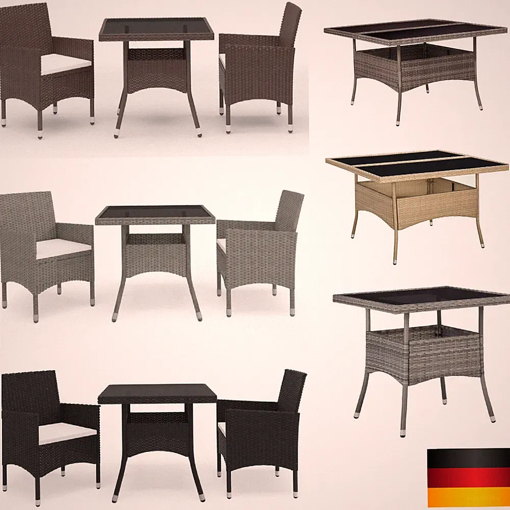 Gartenmöbel Balkonset Loungemöbel Polyrattan Lounge Set Sitzgruppe mit Kissen
