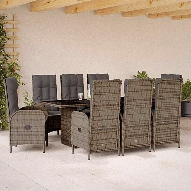 Gartenmöbel Essgruppe Gartengarnitur Garten Sitzgruppe Poly Rattan vidaXL