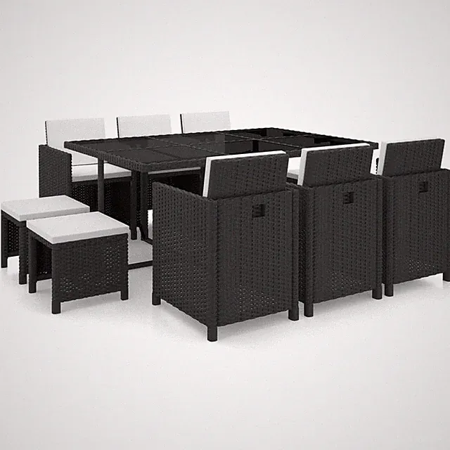Gartenmöbel Essgruppe Gartenset Gartengarnitur Sitzgruppe Poly Rattan vidaXL