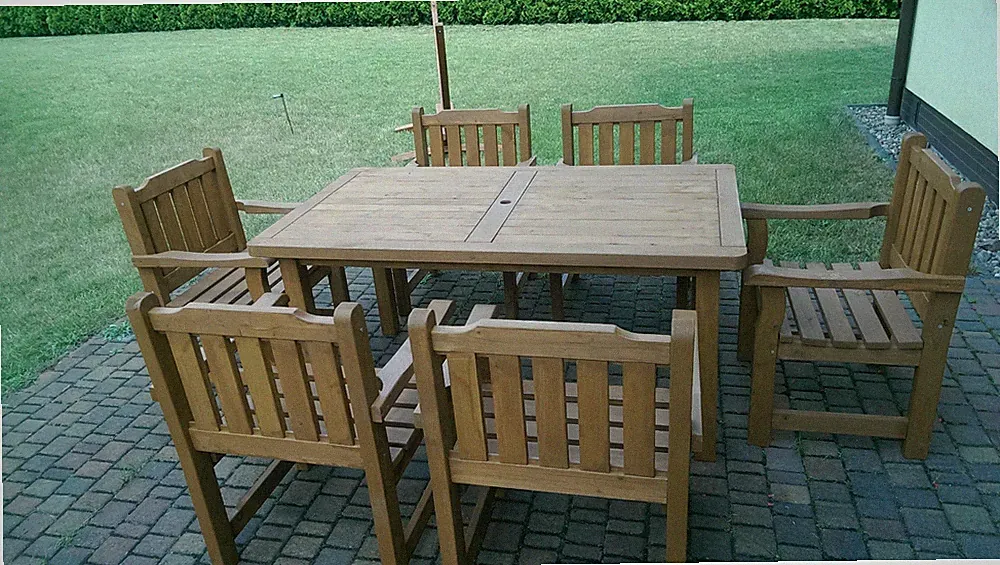 GARTENMÖBEL GARTENSET 6xSTÜHLE 1xTISCH HOLZMÖBEL SITZGRUPPE SITZGARNITUR