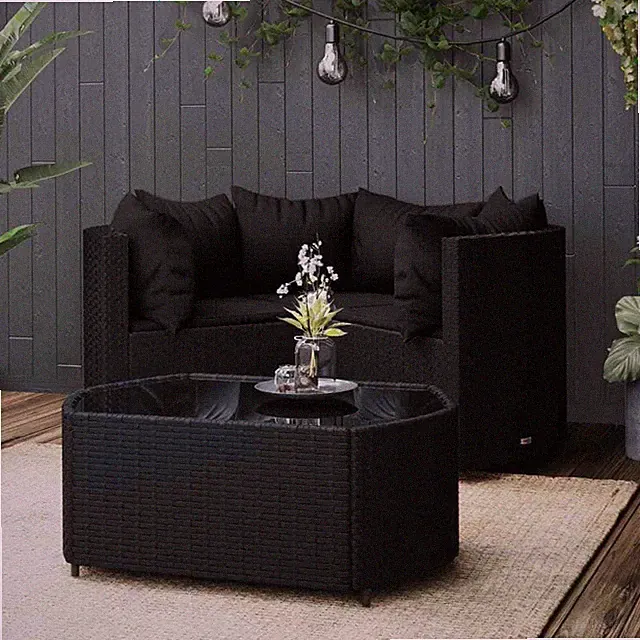 Gartenmöbel Kissen Gartengarnitur Lounge Sitzgruppe 4-tlg. Poly Rattan vidaXL