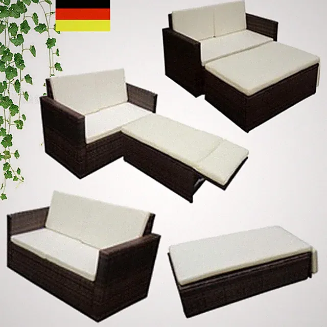 Gartenmöbel Lounge Set Garnitur Relax-Lounge Sofa Balkon Sitzgruppe Gartensofa