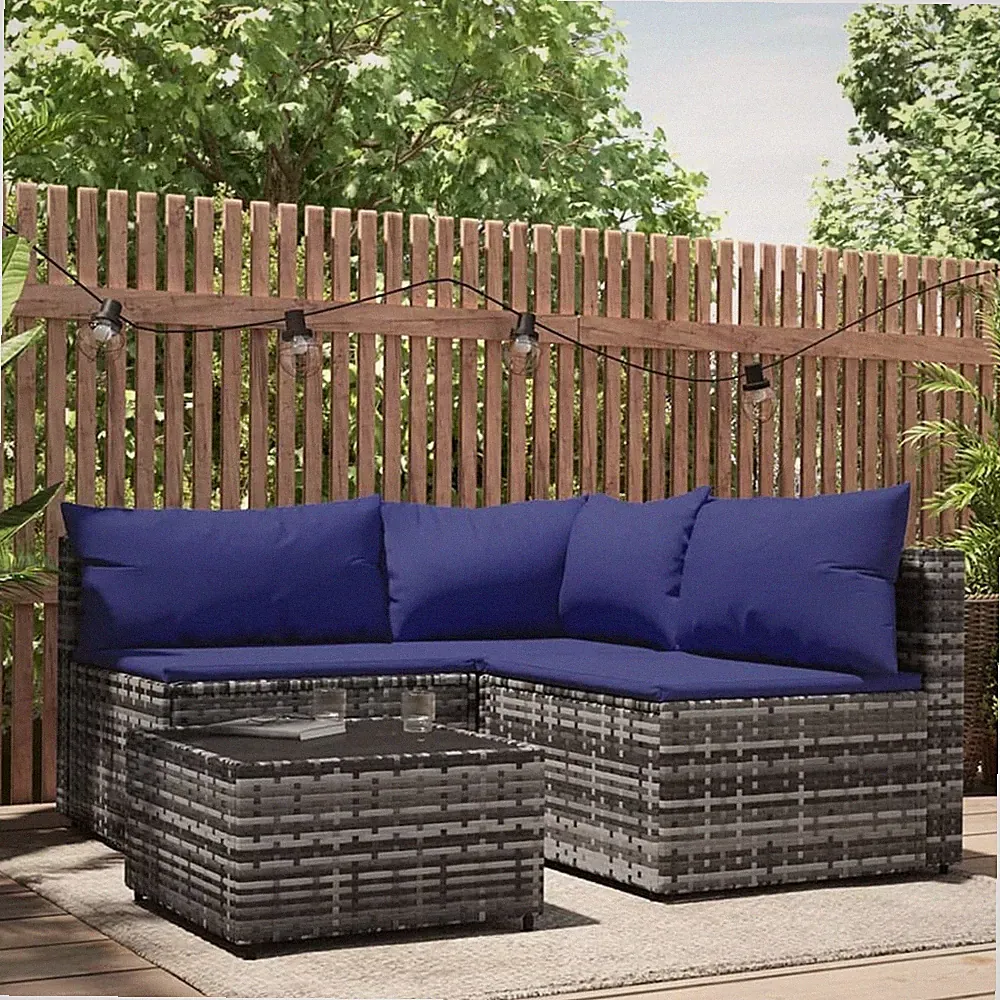 Gartenmöbel Polyrattan Lounge Set Sitzgruppe Gartengarnitur Gartensofa Ecksofa