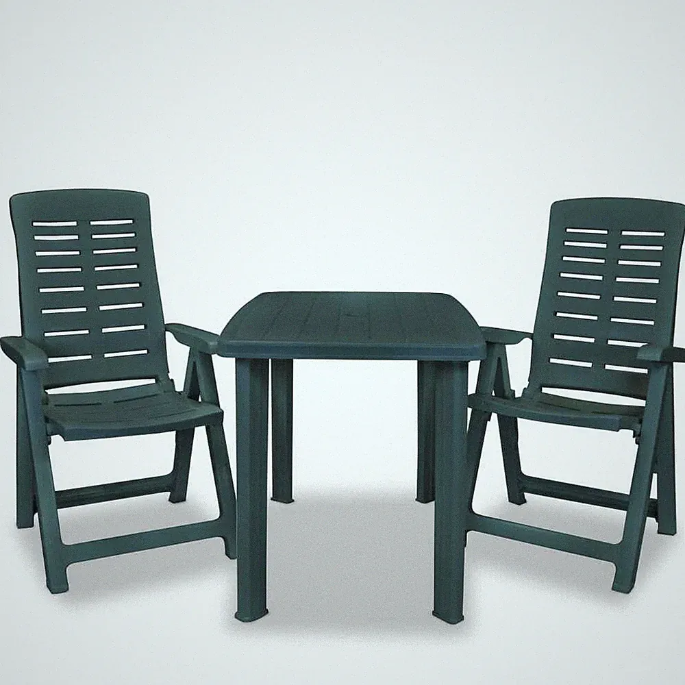 Gartenmöbel Set 3-tlg. Bistroset Balkonmöbel Sitzgruppe 1x Tisch 2x Klappstühle