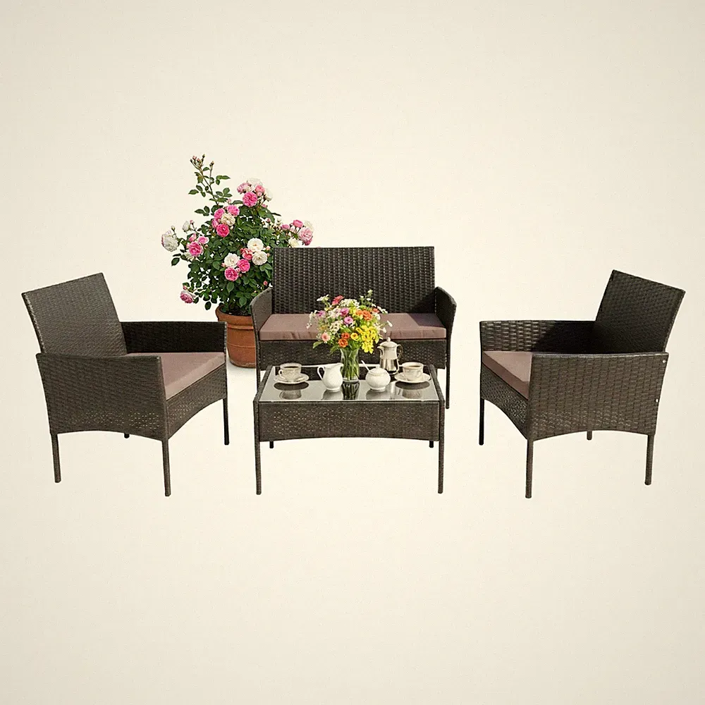 Gartenmöbel Set Balkon Sitzgruppe Loungemöbel Terassenmöbel Außenmöbel Rattan