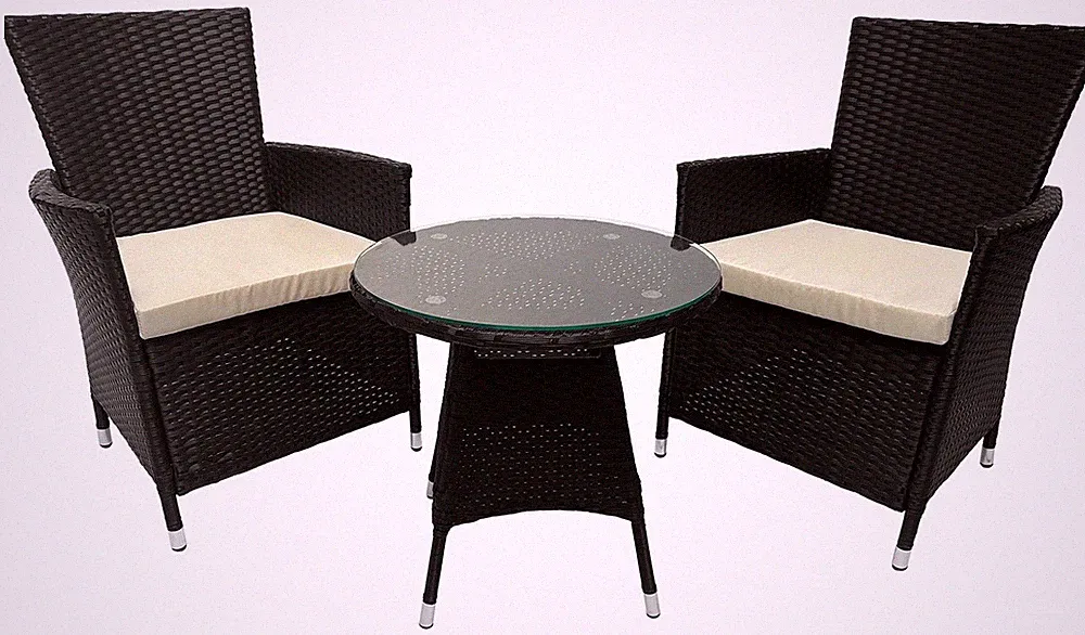 Gartenmöbel-Set Fireda, 3-teiligaus PE-Rattan, mit Couchtisch