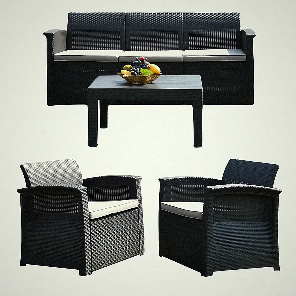 Gartenmöbel Set Gartenbank Garten Lounge Outdoor Möbel Sitzecke mit Tisch Rattan