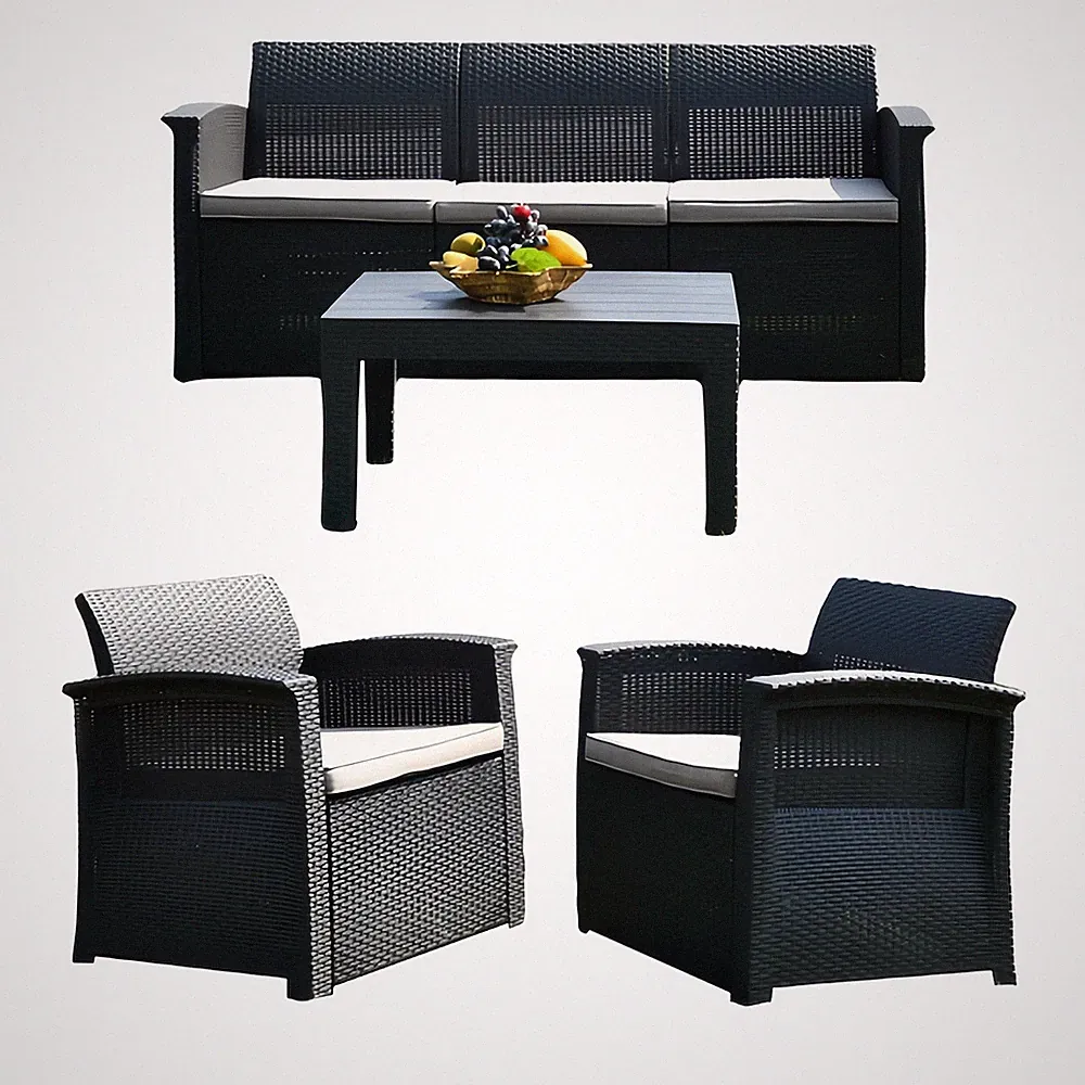 Gartenmöbel Set Gartenbank Garten Lounge Outdoor Möbel Sitzecke mit Tisch Rattan