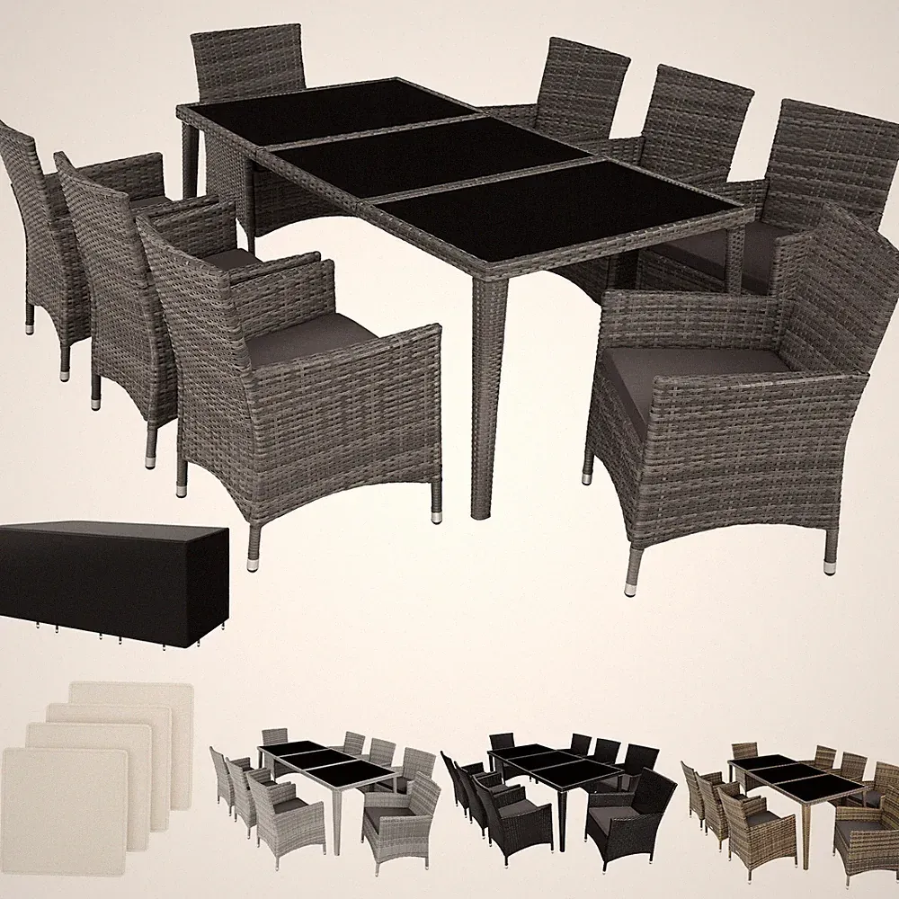 gartenmöbel set rattan wetterfest lounge möbel schutzhülle 8 personen bezugssets