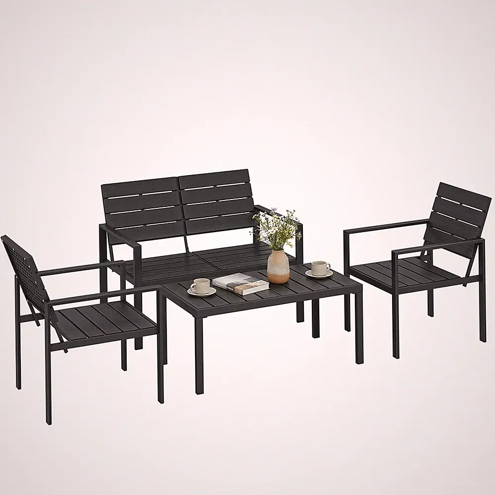 Gartenmöbel Set Sitzgruppe für 4 Personen Gartenlounge mit 2er Sofa 2 Sessel