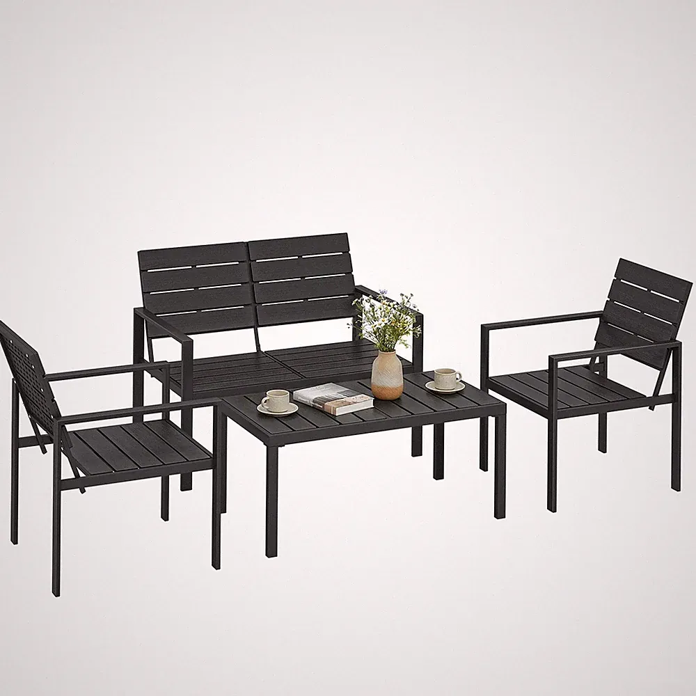 Gartenmöbel Set Sitzgruppe für 4 Personen Gartenlounge mit 2er Sofa 2 Sessel